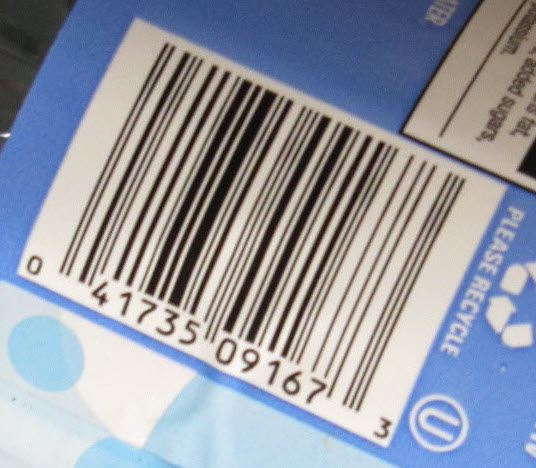 UPC Code on Bottle